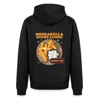 Mozzarella Sticks Cheese Lover Gift - Unisex Premium Organic Zip Hoodie - black - Back - Nico (187cm)