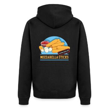 Mozzarella Sticks Käseliebhaber Geschenk - Unisex Premium Bio Zip Hoodie - Schwarz - Hinten - Nico (187cm)