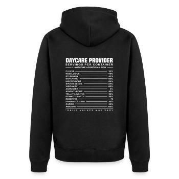 Daycare Center Provider Ingredient Information - Unisex Premium Organic Zip Hoodie - black - Back - Nico (187cm)