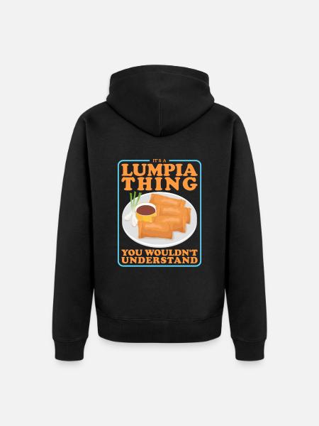 Lumpia Spring Rolls Loempia Gift - Unisex Premium Organic Zip Hoodie - black