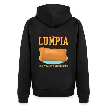 Lumpia Spring Roll Loempia Gift - Unisex Premium Organic Zip Hoodie - black - Back - Nico (187cm)