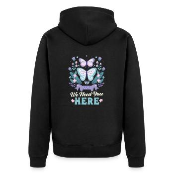 Sensibilisation au suicide Nous avons besoin de vous ici - Veste à capuche bio Premium Unisexe - noir - Dos - Nico (187cm)