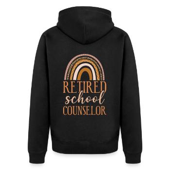 Conseillère scolaire à la retraite Arc-en-ciel - Veste à capuche bio Premium Unisexe - noir - Dos - Nico (187cm)