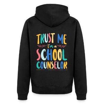 Conseiller scolaire Croyez-moi, je suis un - Veste à capuche bio Premium Unisexe - noir - Dos - Nico (187cm)
