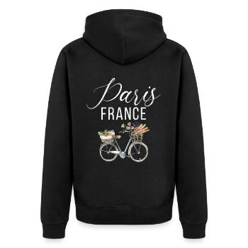 France Paris Tour Eiffel France Drapeau - Veste à capuche bio Premium Unisexe - noir - Dos - Nico (187cm)
