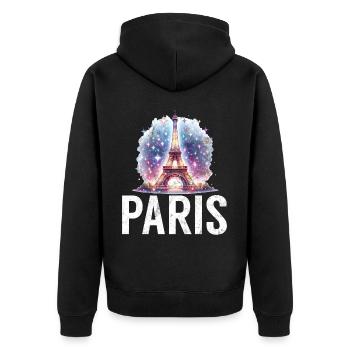 France Paris Tour Eiffel France Drapeau - Veste à capuche bio Premium Unisexe - noir - Dos - Nico (187cm)