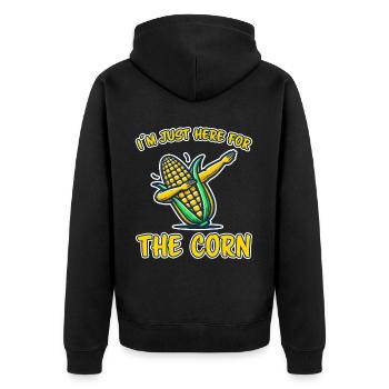 Corn on the cob saying corn funny corn on the cob gift - Unisex Premium Organic Zip Hoodie - black - Back - Nico (187cm)