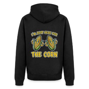 Corn on the cob saying corn funny corn on the cob gift - Unisex Premium Organic Zip Hoodie - black - Back - Nico (187cm)