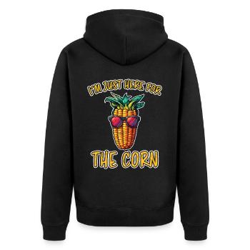 Corn on the cob saying corn funny corn on the cob gift - Unisex Premium Organic Zip Hoodie - black - Back - Nico (187cm)