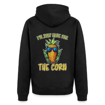 Corn on the cob saying corn funny corn on the cob gift - Unisex Premium Organic Zip Hoodie - black - Back - Nico (187cm)