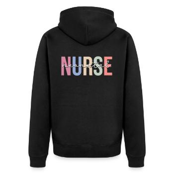 Infirmière en néonatalogie USIN - Veste à capuche bio Premium Unisexe - noir - Dos - Nico (187cm)