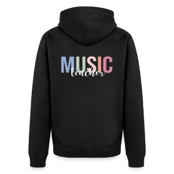 Professeur de musique, musicien d’école - Veste à capuche bio Premium Unisexe - noir - Dos - Nico (187cm)