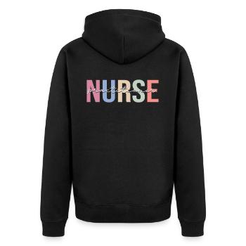 Infirmière praticienne en soins infirmiers - Veste à capuche bio Premium Unisexe - noir - Dos - Nico (187cm)