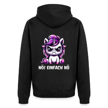 Nope just nope - Unisex Premium Organic Zip Hoodie - black - Back - Nico (187cm)