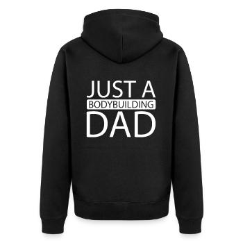 Bodybuilder Bodybuilding Just A Bodybuilding Dad - Unisex Premium Organic Zip Hoodie - black - Back - Nico (187cm)