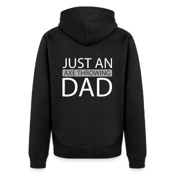 Axtwerfen Axtwerfer Just An Axe Throwing Dad - Unisex Premium Bio Zip Hoodie - Schwarz - Hinten - Nico (187cm)