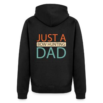 Bow Hunting Bow Hunter Just A Bow Hunting Dad - Unisex Premium Organic Zip Hoodie - black - Back - Nico (187cm)