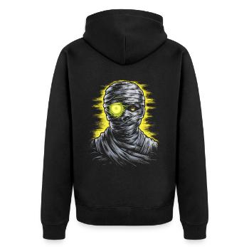 Halloween Kostüm Kürbis Scary Spooky Horror Party - Unisex Premium Bio Zip Hoodie - Schwarz - Hinten - Nico (187cm)
