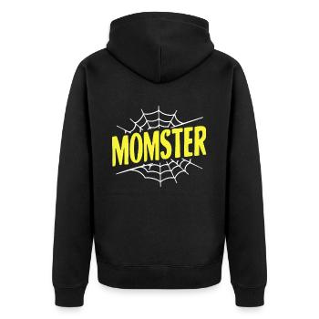Halloween Kostüm Kürbis Scary Spooky Horror Party - Unisex Premium Bio Zip Hoodie - Schwarz - Hinten - Nico (187cm)