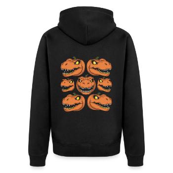 Halloween Kostüm Kürbis Scary Spooky Horror Party - Unisex Premium Bio Zip Hoodie - Schwarz - Hinten - Nico (187cm)