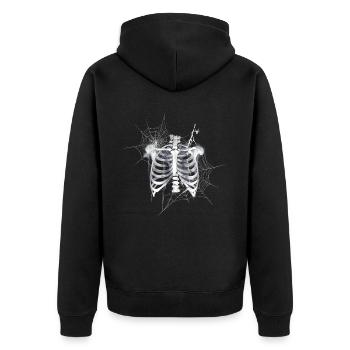 Halloween Costume Pumpkin Scary Spooky Horror Party - Unisex Premium Organic Zip Hoodie - black - Back - Nico (187cm)
