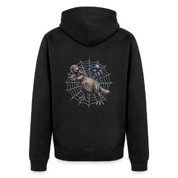 Halloween Costume Pumpkin Scary Spooky Horror Party - Unisex Premium Organic Zip Hoodie - black - Back - Nico (187cm)