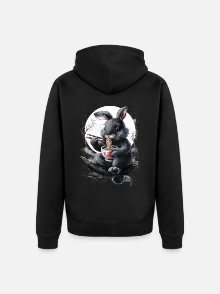 Hase - Unisex Premium Bio Zip Hoodie - Schwarz