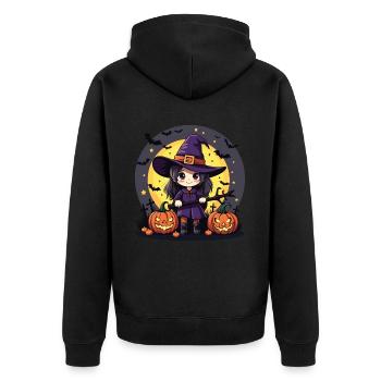 Costume de sorcière d’Halloween Balai de sorcière - Veste à capuche bio Premium Unisexe - noir - Dos - Nico (187cm)