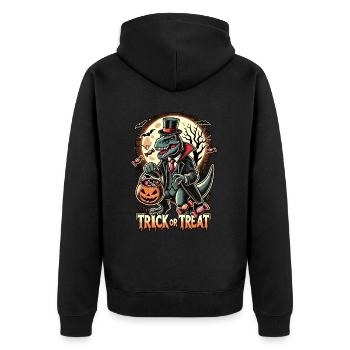 Drôle T-Rex vampire menteur bonbons - Veste à capuche bio Premium Unisexe - noir - Dos - Nico (187cm)