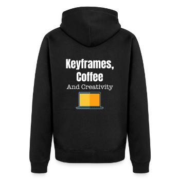 Ich Bin Ein Animator. Ich Erschaffe - Unisex Premium Bio Zip Hoodie - Schwarz - Hinten - Nico (187cm)