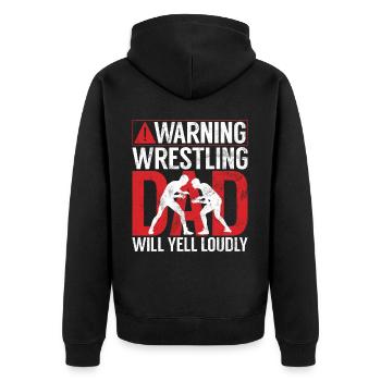 Wrestling Dad Wrestler Männer Vatertag - Unisex Premium Bio Zip Hoodie - Schwarz - Hinten - Nico (187cm)