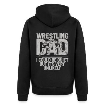 Wrestling Dad Wrestler Männer Vatertag - Unisex Premium Bio Zip Hoodie - Schwarz - Hinten - Nico (187cm)