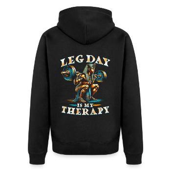 Leg Day Leg Training Legs Workout Bodybuilder - Unisex Premium Organic Zip Hoodie - black - Back - Nico (187cm)