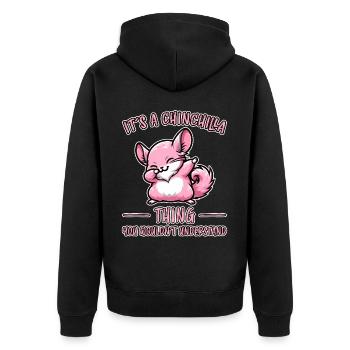 Dabbing Chinchilla Dire Blague Chinchilla Cadeau - Veste à capuche bio Premium Unisexe - noir - Dos - Nico (187cm)