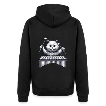 Vibraphon Vibraphonist - Unisex Premium Bio Zip Hoodie - Schwarz - Hinten - Nico (187cm)