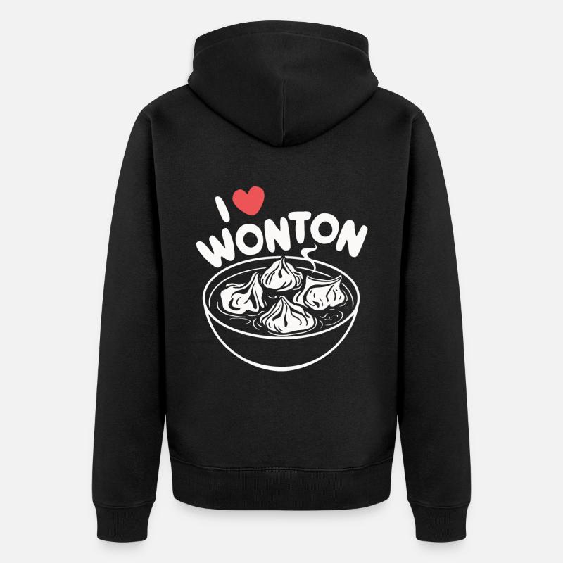 Wan-Tan - Unisex Premium Bio Zip Hoodie - Schwarz