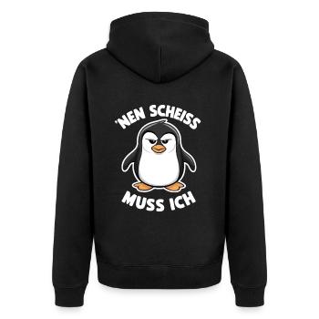 Drôle Pingouin Cool Disant Je Dois Baiser - Veste à capuche bio Premium Unisexe - noir - Dos - Nico (187cm)
