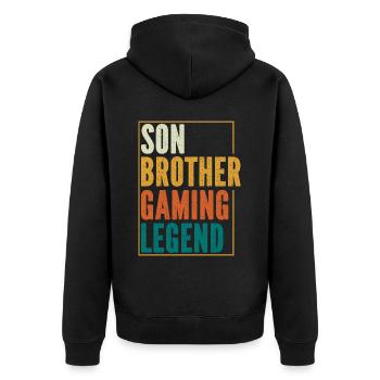 Video Games Gaming Boys Brother Teen - Unisex Premium Organic Zip Hoodie - black - Back - Nico (187cm)