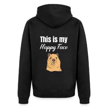 C’est mon visage heureux Quokka Lover Australien - Veste à capuche bio Premium Unisexe - noir - Dos - Nico (187cm)