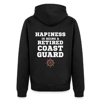 Luck makes it, a retired sailor of the - Unisex Premium Organic Zip Hoodie - black - Back - Nico (187cm)