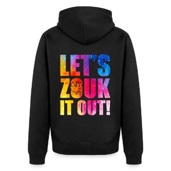 Funny Zouk Dancer Saying - Unisex Premium Organic Zip Hoodie - black - Back - Nico (187cm)