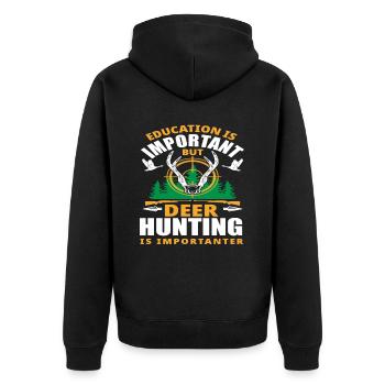 L’éducation est importante, mais la chasse au chevreuil est plus importante - Veste à capuche bio Premium Unisexe - noir - Dos - Nico (187cm)