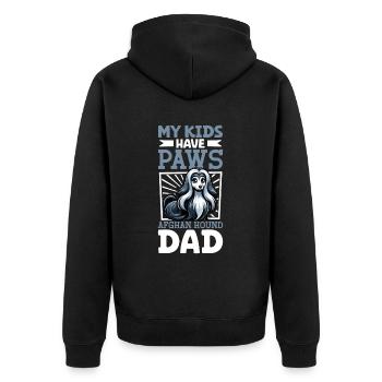 Papa lévrier afghan - Veste à capuche bio Premium Unisexe - noir - Dos - Nico (187cm)