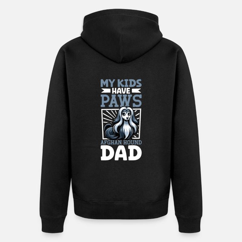 Papa lévrier afghan - Veste à capuche bio Premium Unisexe - noir