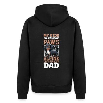 Teckel des Alpes Papa - Veste à capuche bio Premium Unisexe - noir - Dos - Nico (187cm)