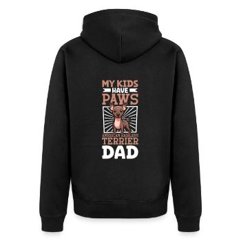 American Hairless Terrier Dad - Unisex Premium Organic Zip Hoodie - black - Back - Nico (187cm)