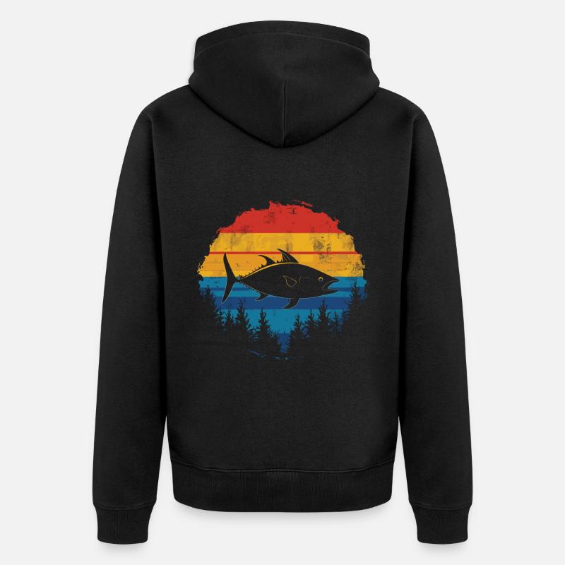 Thunfisch - Unisex Premium Bio Zip Hoodie - Schwarz