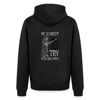 Professeur de mathématiques d’Halloween, j’ai peur ? Essayez le tapis d’enseignement - Veste à capuche bio Premium Unisexe - noir - Dos - Nico (187cm)