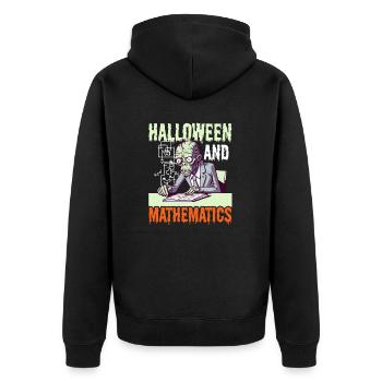 Halloween Mathe Lehrer Halloween Und Mathematik - Unisex Premium Bio Zip Hoodie - Schwarz - Hinten - Nico (187cm)