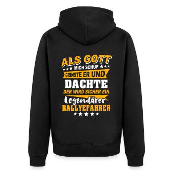 Rally driver rally driving - Unisex Premium Organic Zip Hoodie - black - Back - Nico (187cm)